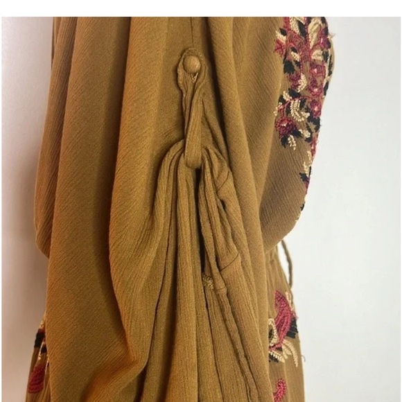 Free People Mustard Embroidered Mini Dress - Picture 4 of 4